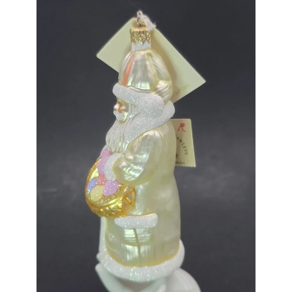 VTG Patricia Breen Easter‎ Santa Glass Ornament 1999 W/Tag 7